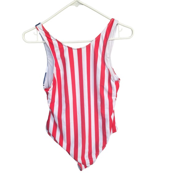 Patriotic Flag Swimsuit Youth Extra Large Striped One Piece Beach Swim - Picture 2 of 9